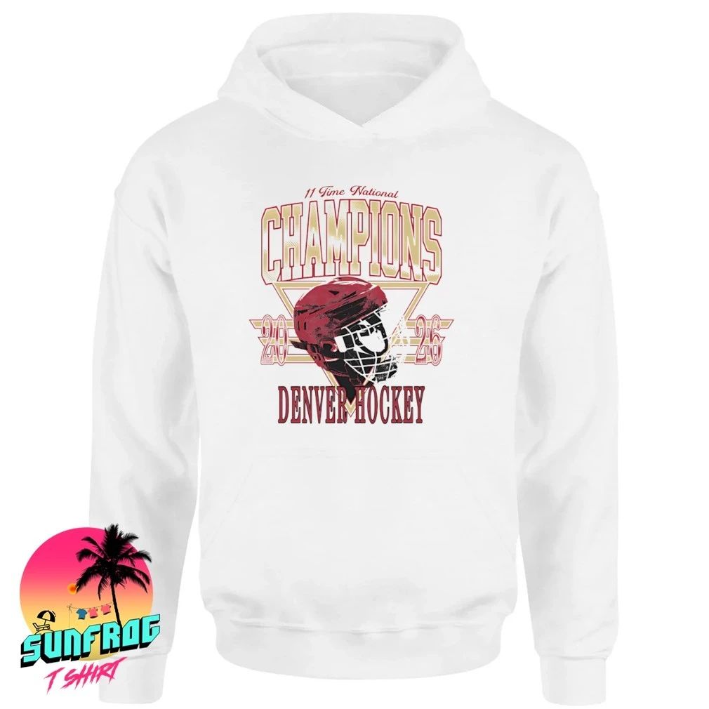 Denver Pioneers Men’s Ice Hockey 11 Time National Champions 2026 helmets shirt