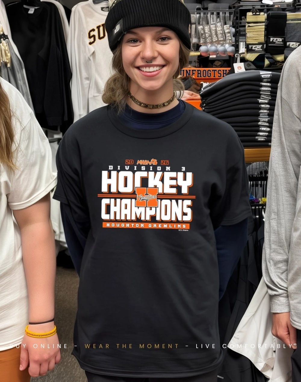 Houghton Gremlins 2026 MHSAA Hockey D3 Champions shirt