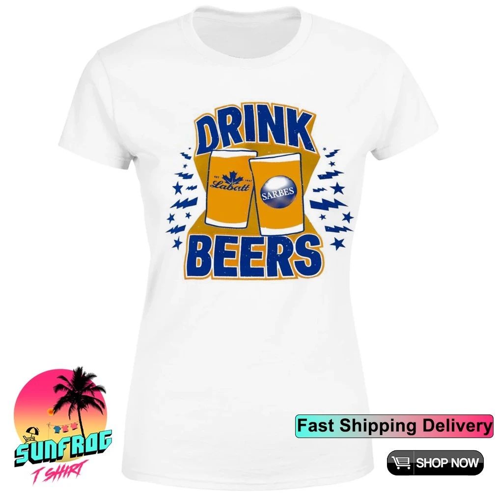 Buffalo Sabres drink Labatt beers front and back shirt