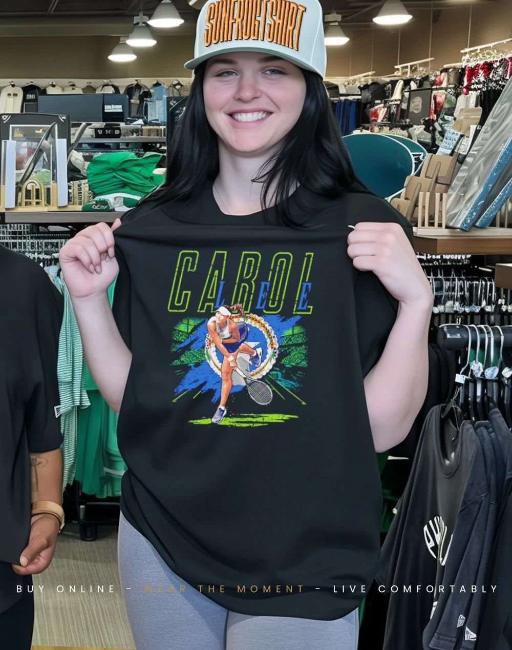 Carol Lee Flag Tennis player graphic shirt
