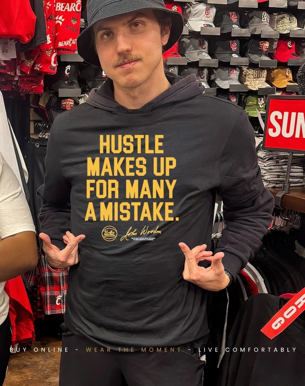 UCLA John Wooden Hustle makes up for many a mistake shirt