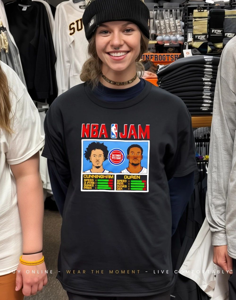 Detroit Pistons Cade Cunningham and Jalen Duren NBA Jam shirt