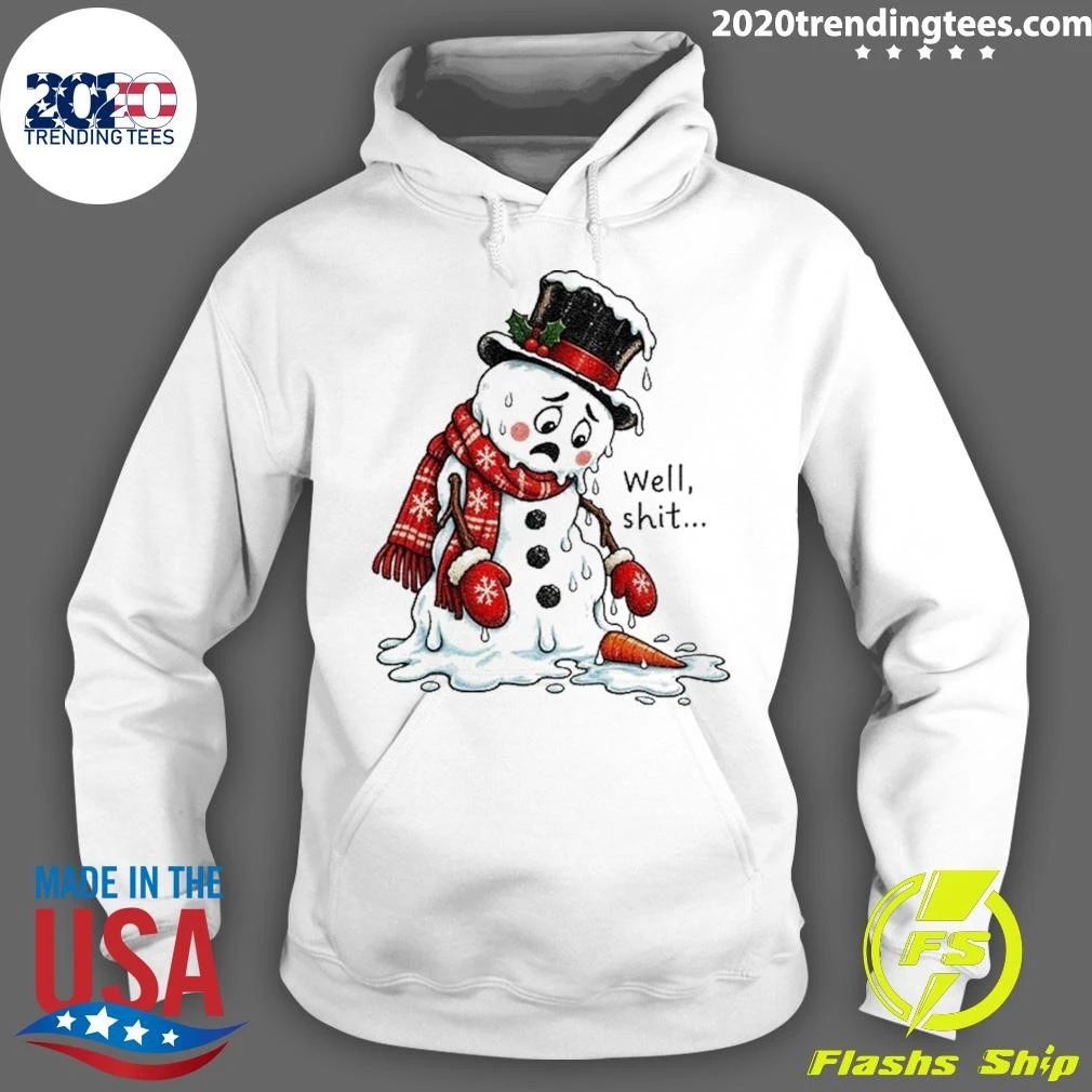 Well Shit Funny Christmas Dark Humor Snow Man Shirt