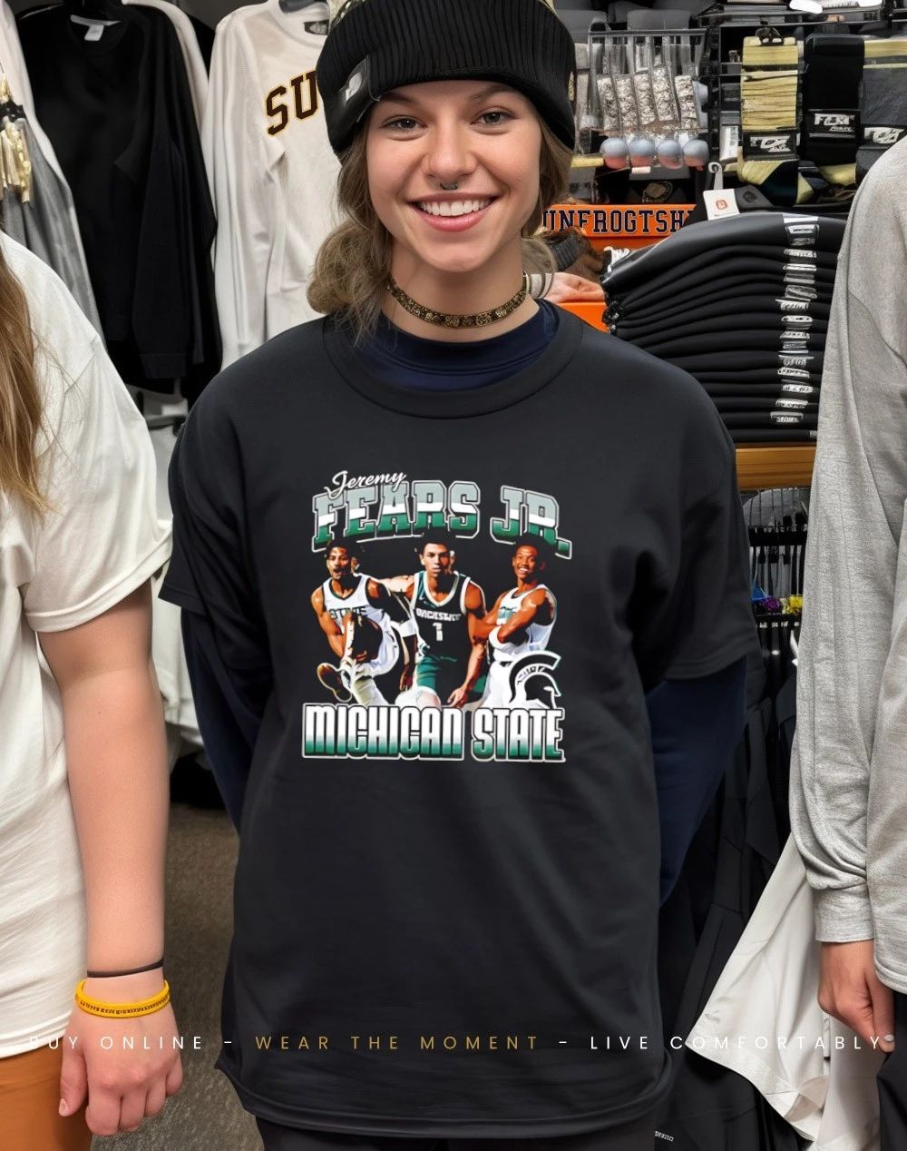 Jeremy Fears Jr Michigan State Spartans 90s graphic shirt