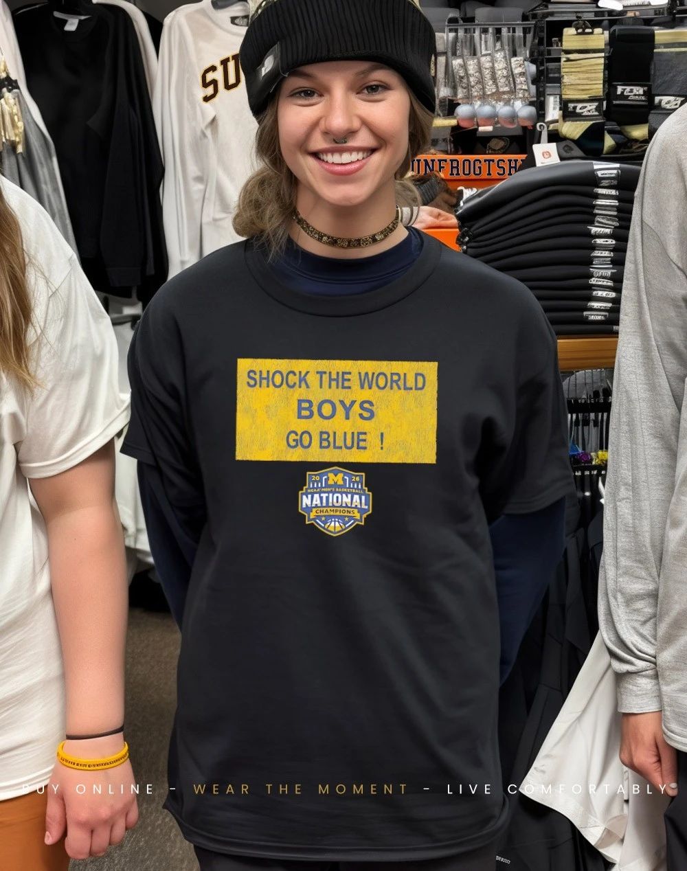 Michigan Wolverines MBB 2026 National Champions Shock the World Sign shirt