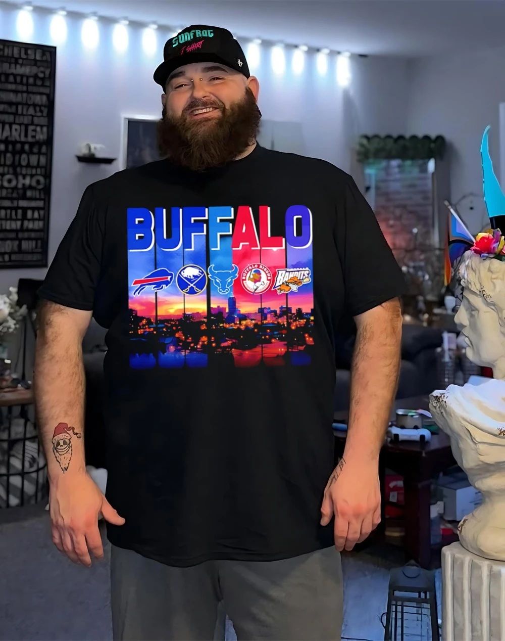 Sports city Buffalo skyline logos 2026 shirt