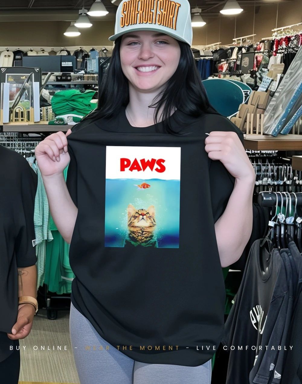 Cat humor Jaws meme shirt