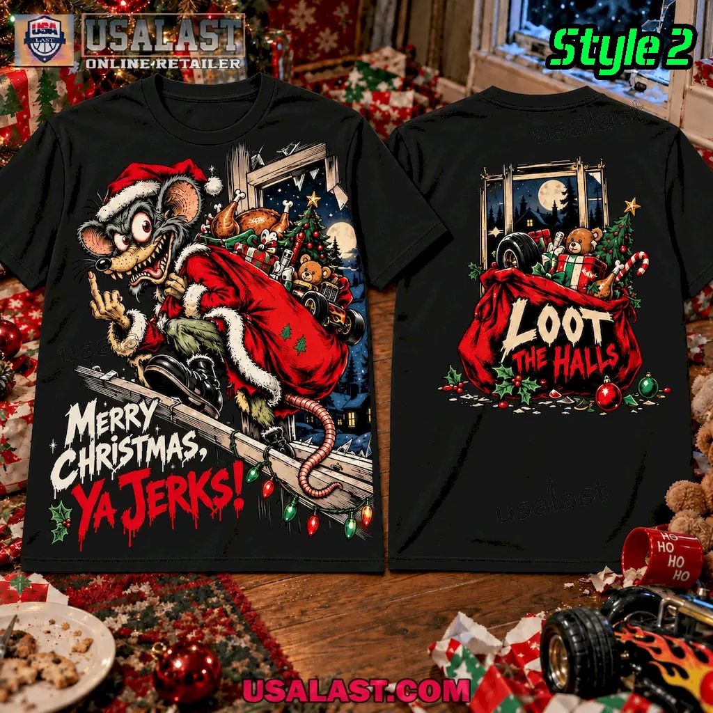 Rat Fink Merry Christmas Ya Jerks 3D Shirt