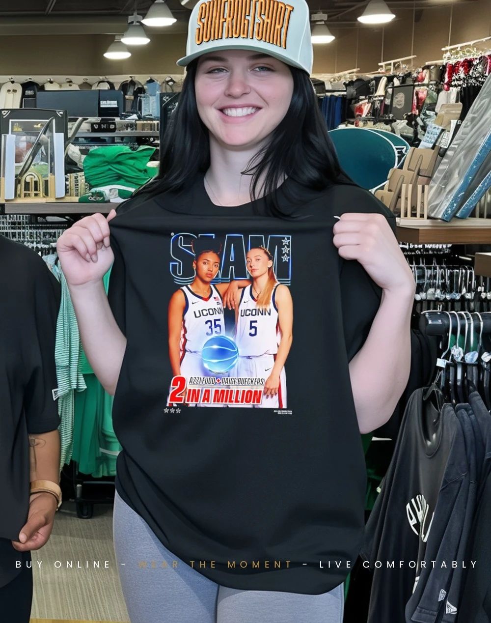 Paige Bueckers and Azzi Fudd 2 in a million Uconn Huskies SLAM shirt