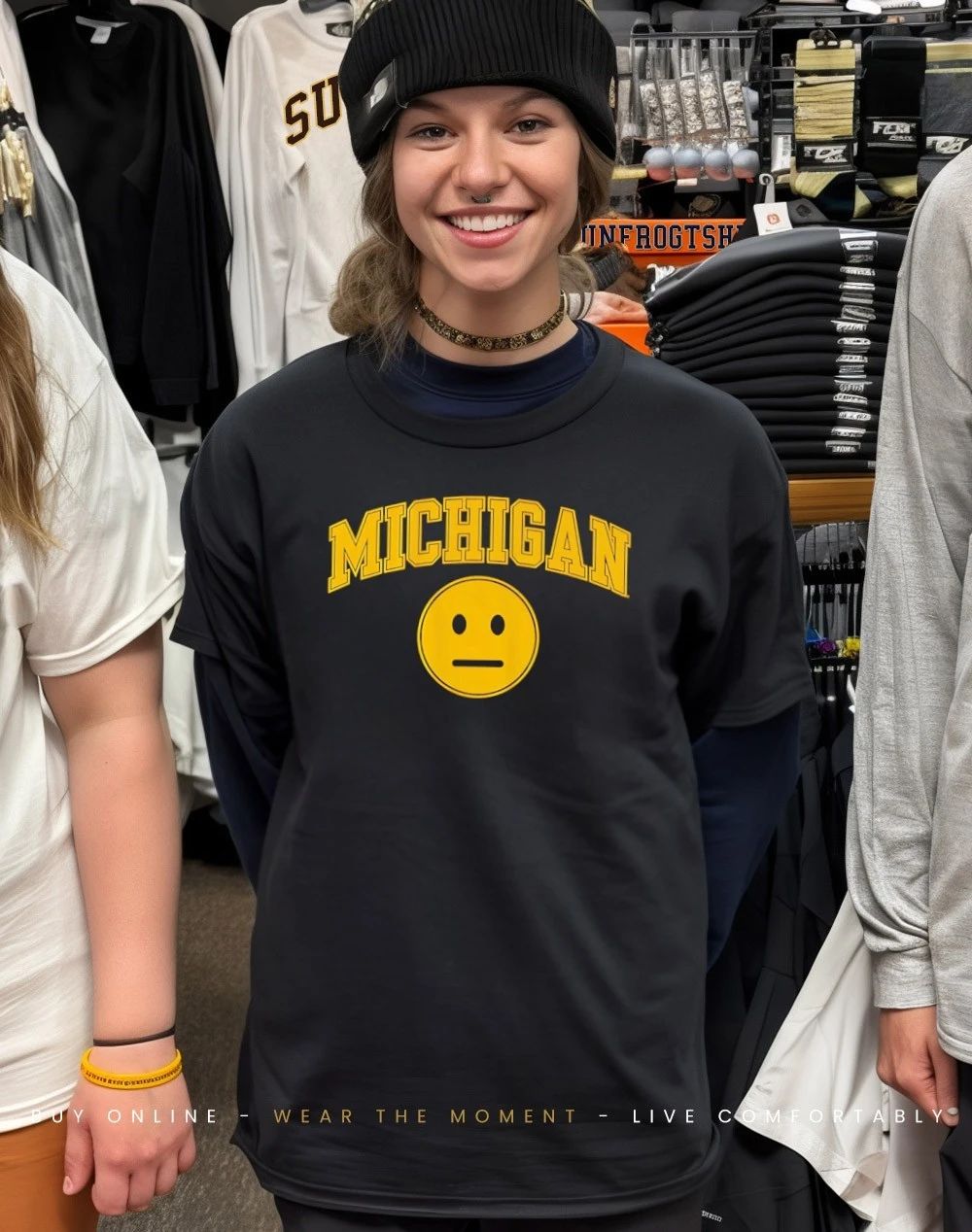 Michigan Basketball Blank Expression icon shirt