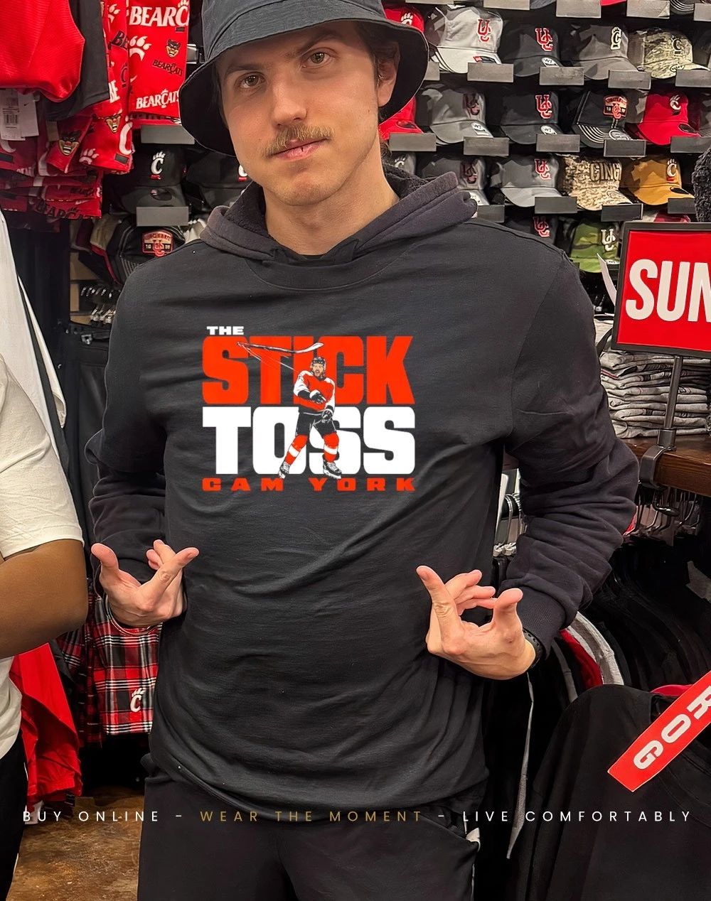 Cam York Philadelphia Flyers The Stick Toss cartoon shirt