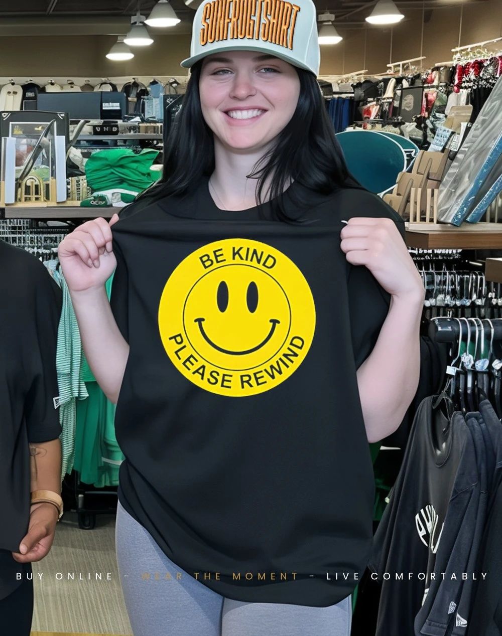 Smiley emoji be kind please rewind shirt