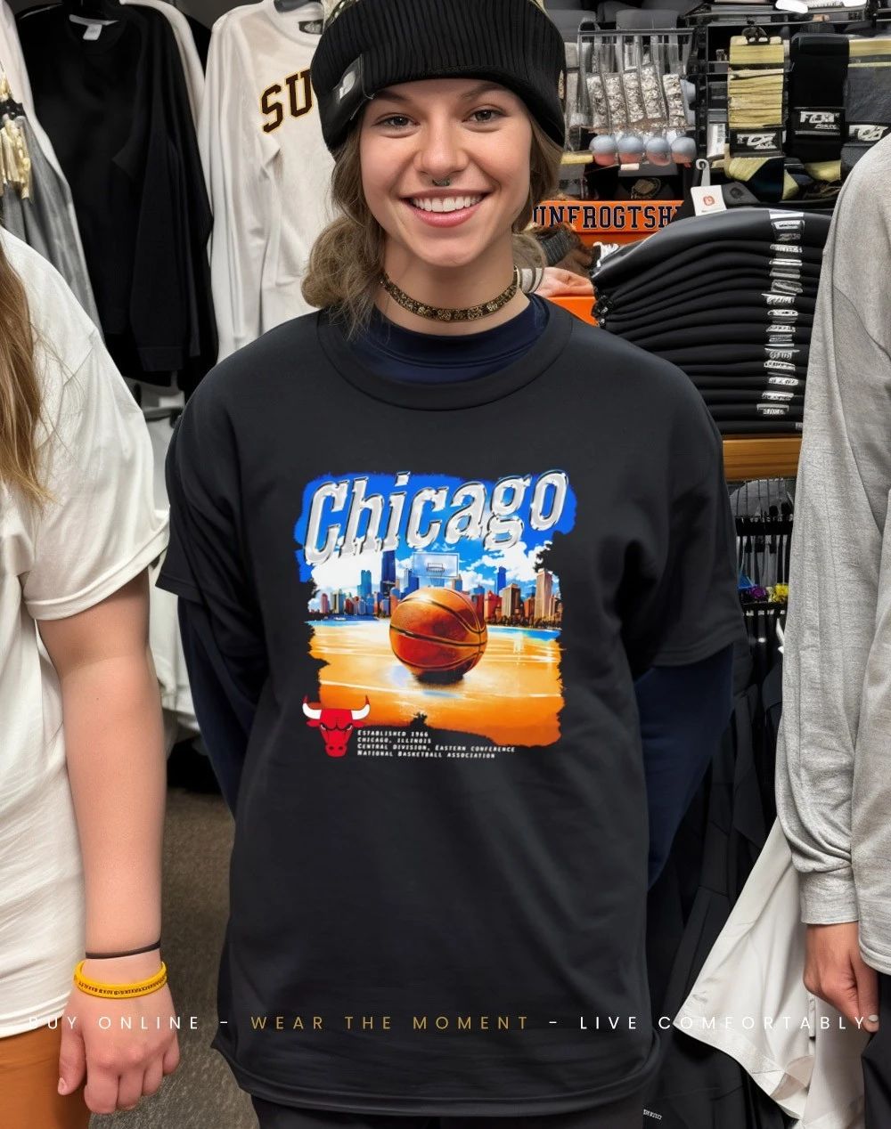 Chicago Bulls NBA Blanc Beach Graphic shirt