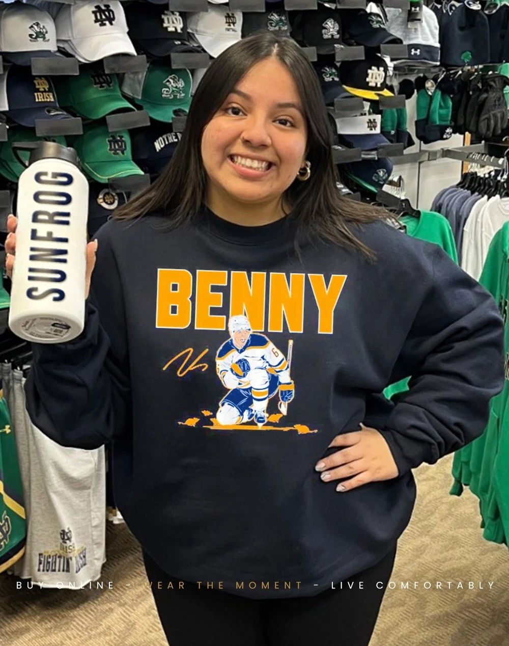 Zach Benson Benny Buffalo Sabres front and back shirt