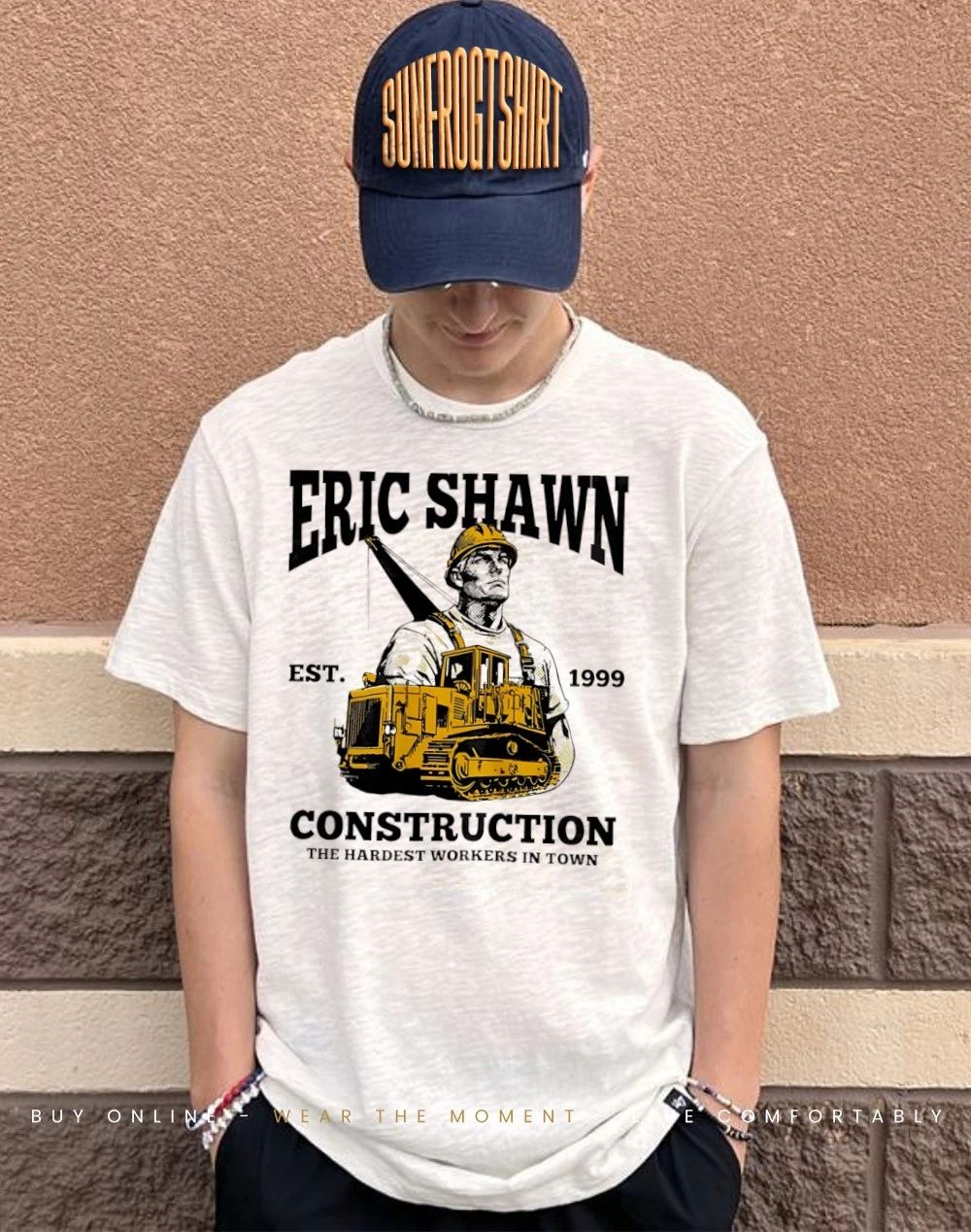 Eric Shawn 1999 Construction the hardest workers in town shirt