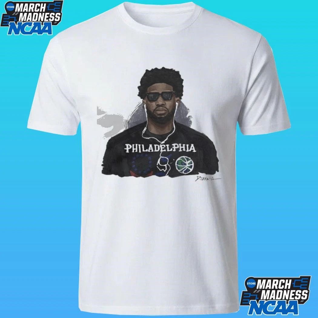 Philadelphia Basketball Sixers Joel Embiid Artwork By D. Sarana Shirt
