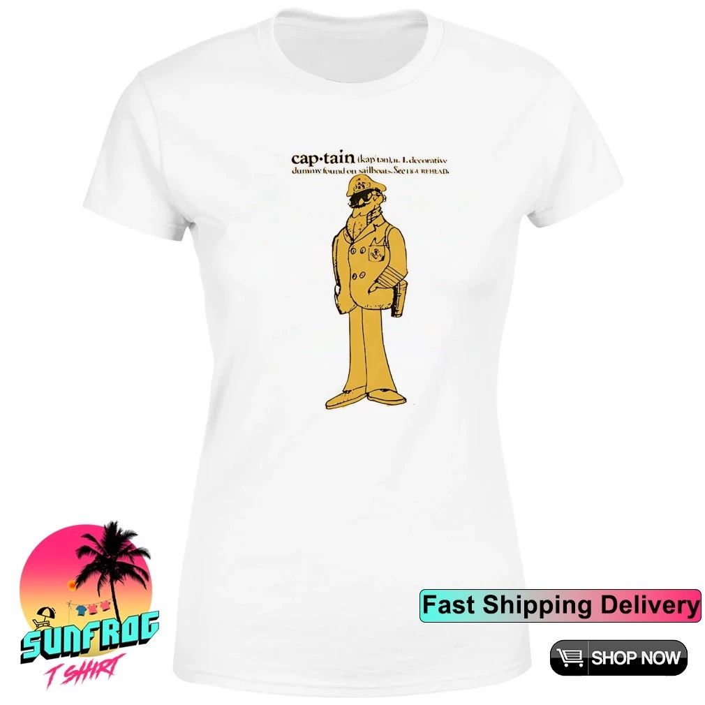 Madelyn Cline wearing Captain definition decorative dummy found on sailboats shirt