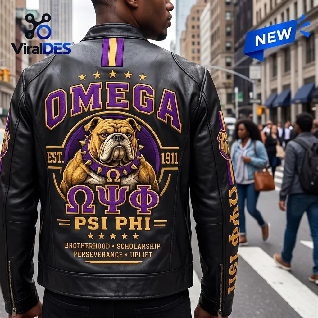 Omega Psi Phi 1911 Mascot Leather Jacket