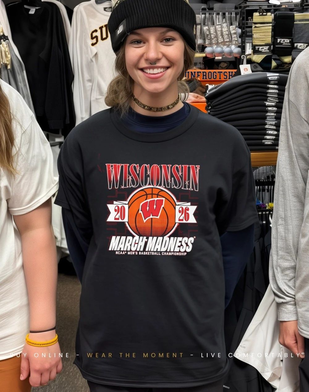 Wisconsin Badgers MBB 2026 March Madness logo shirt