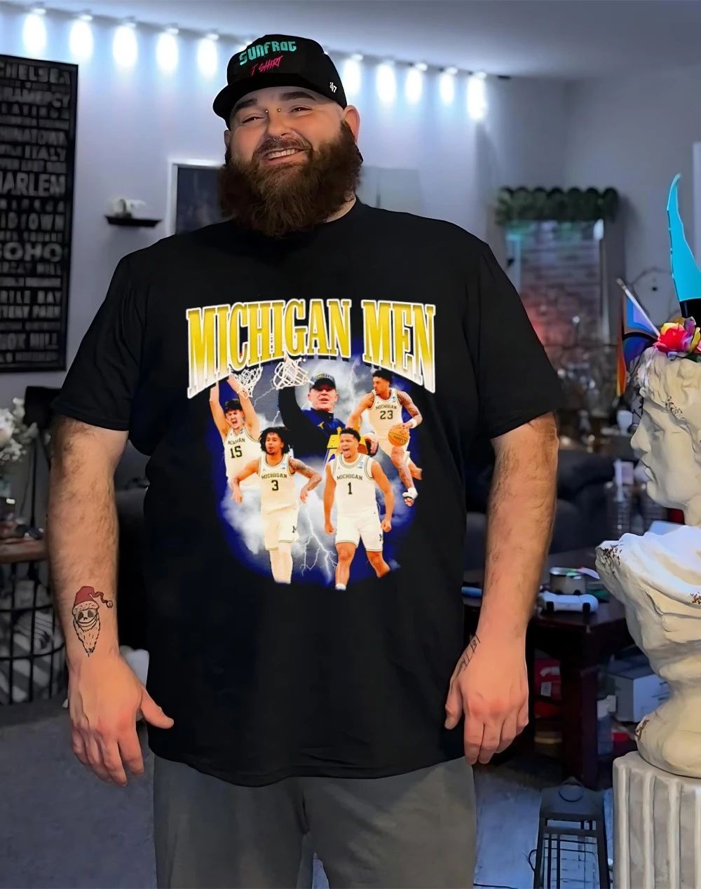Michigan Men’s Basketball 2026 player collage shirt