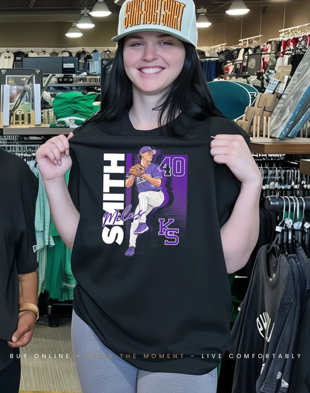 Miles Smith 40 Kansas State Wildcats baseball player caricature shirt
