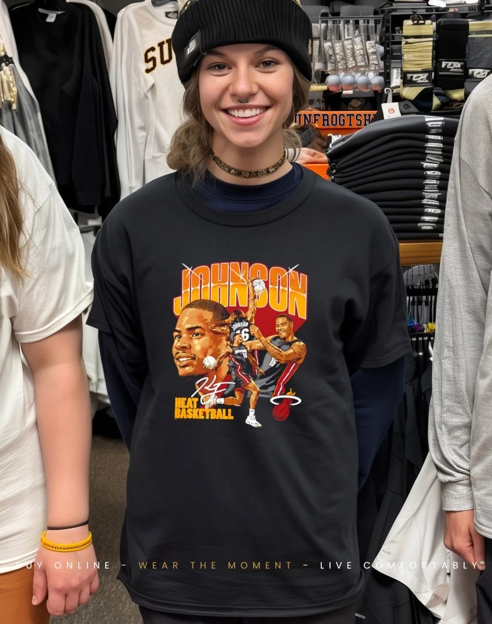 Keshad Johnson Miami Heat Collage signature shirt