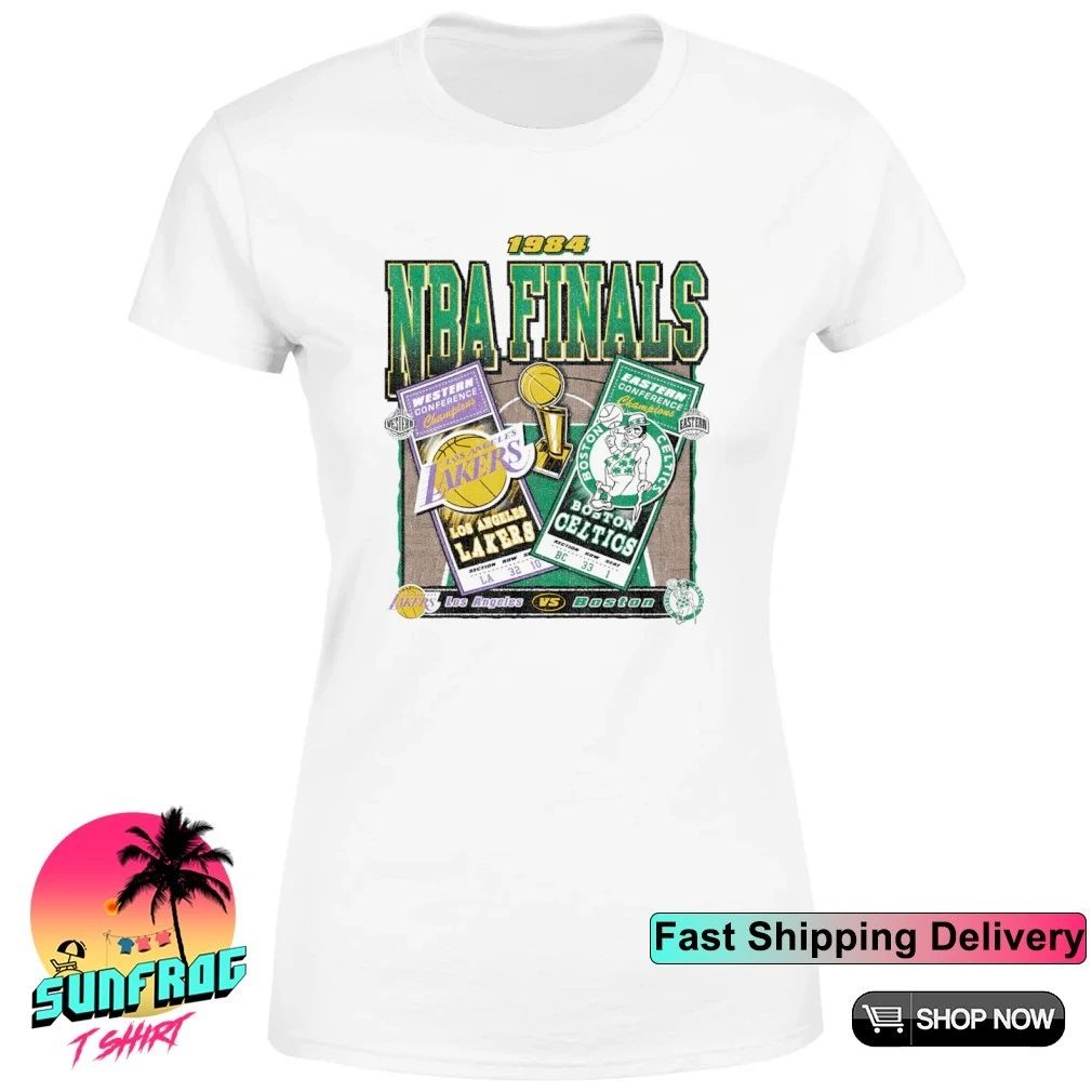 Los Angeles Lakers Vs Boston Celtics 1984 Nba Finals Dueling Court Matchup Shirt