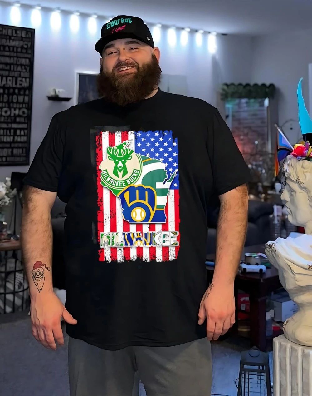 Milwaukee teams on the American flag shirt