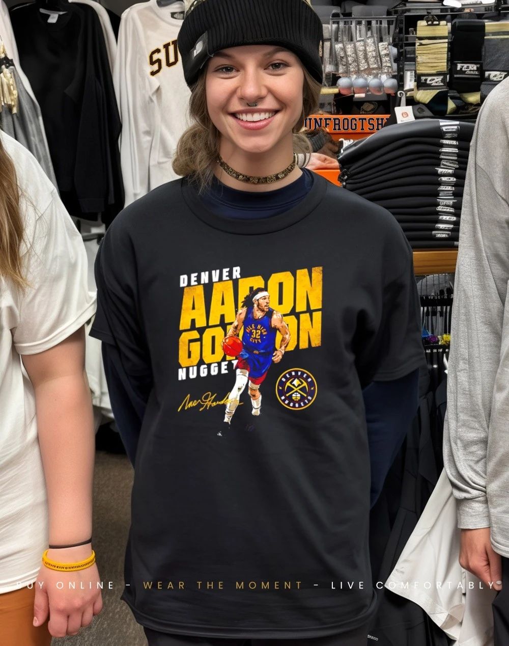 Aaron Gordon Denver Nuggets Slant signature shirt