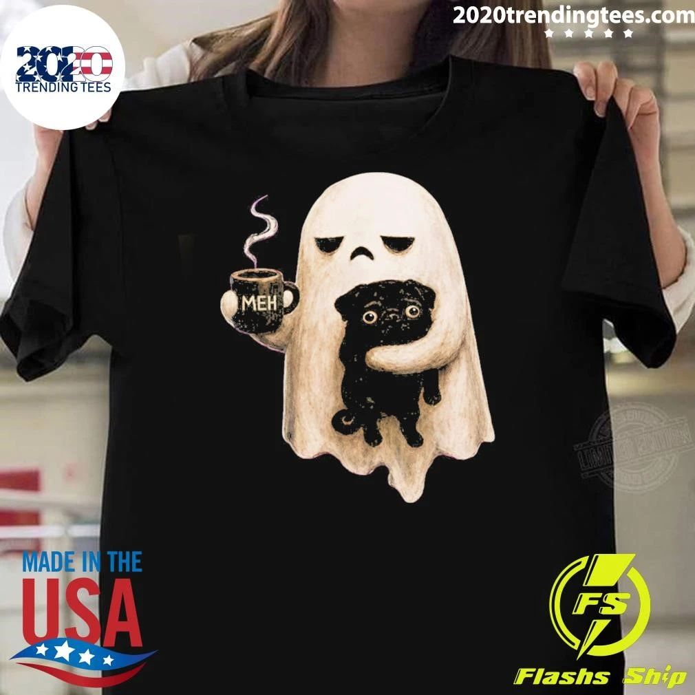 Halloween Black Pug Ghost Dog Lover Shirt
