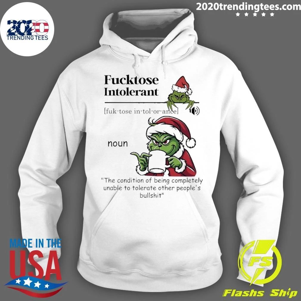 Grinch Christmas Definition Fucktose Intolerant Noun Shirt