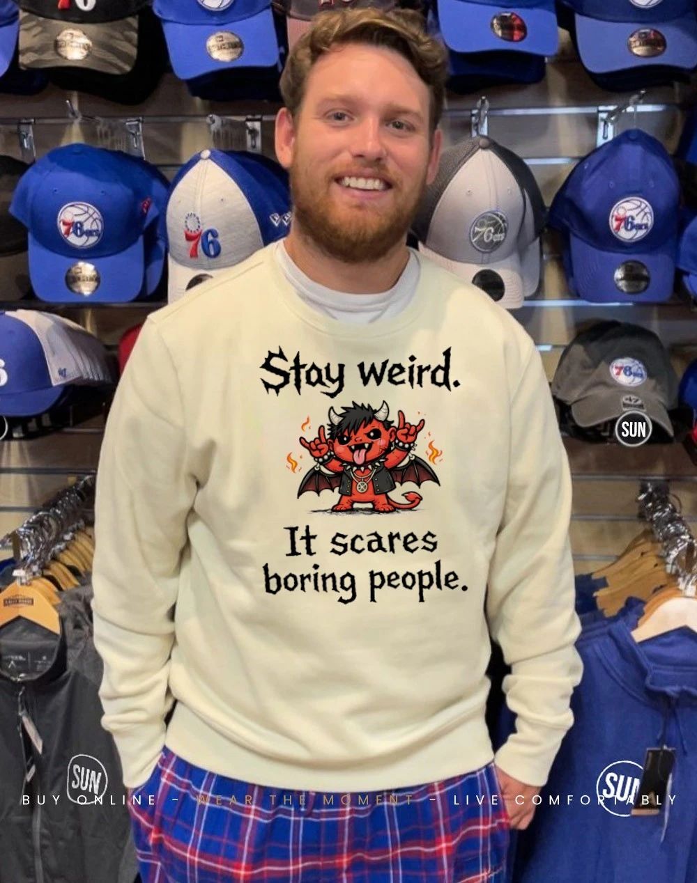 Devil rock on stay weird it scares boring people shirt