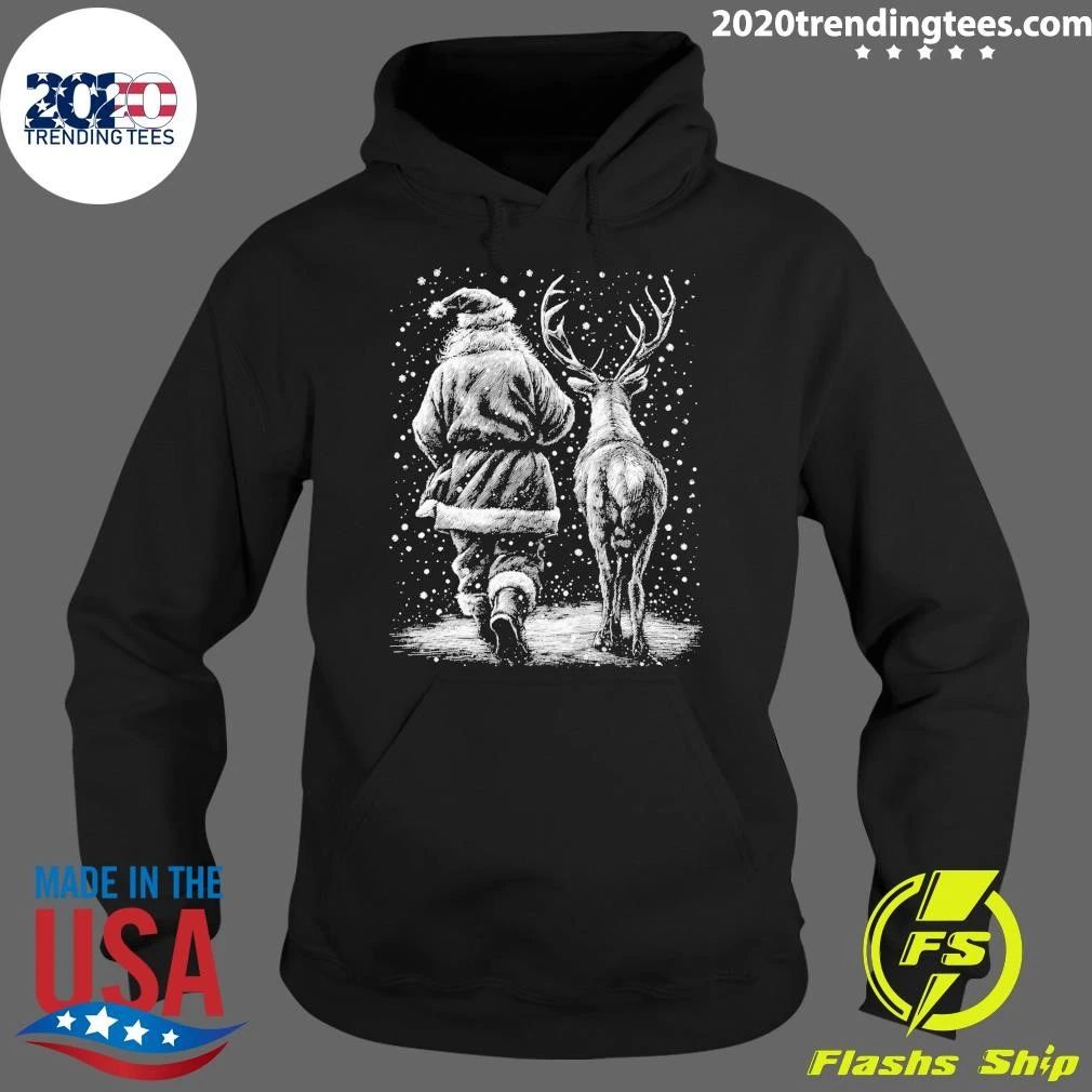 Santa Reindeer Christmas Vintage Sweater Shirt