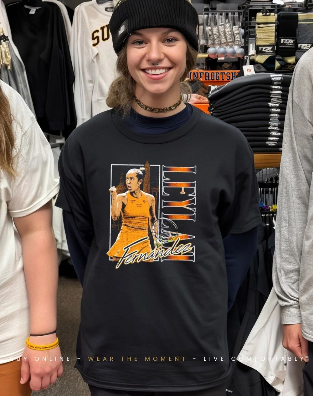 Leylah Fernandez Tennis player Vertical graphic shirt