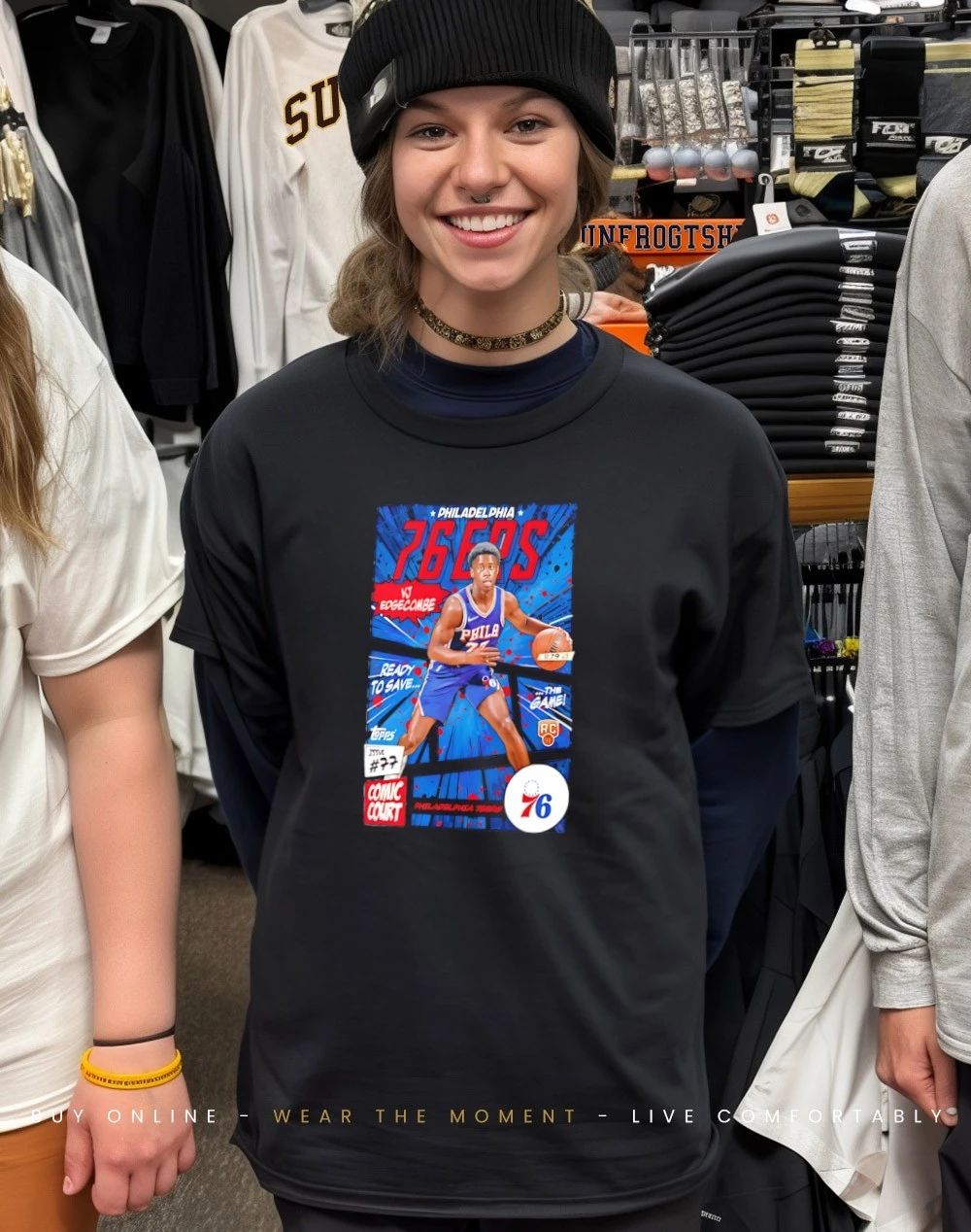 VJ Edgecombe Philadelphia 76ers Comic Court shirt