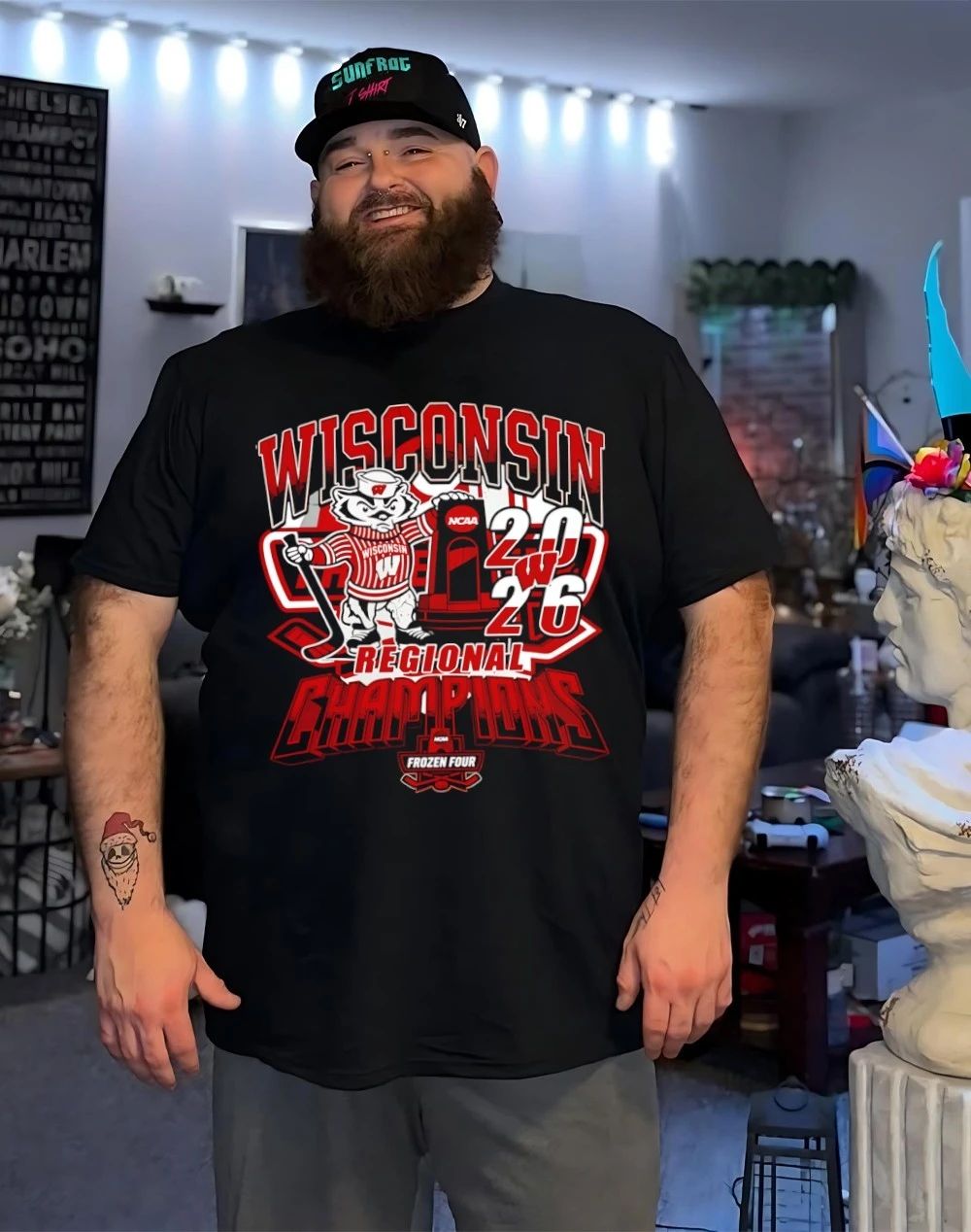 Wisconsin Badgers 2026 Ncaa Mens Hockey Regional Champions Mascot Trophy shirt