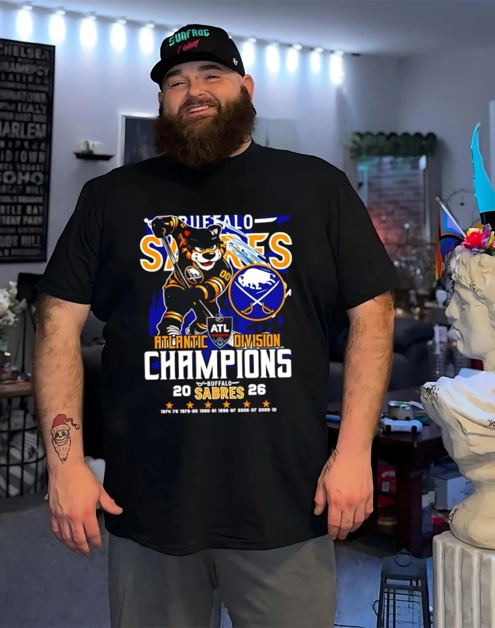 Buffalo Sabres 2026 Atlantic Division 7X Champions mascot shirt