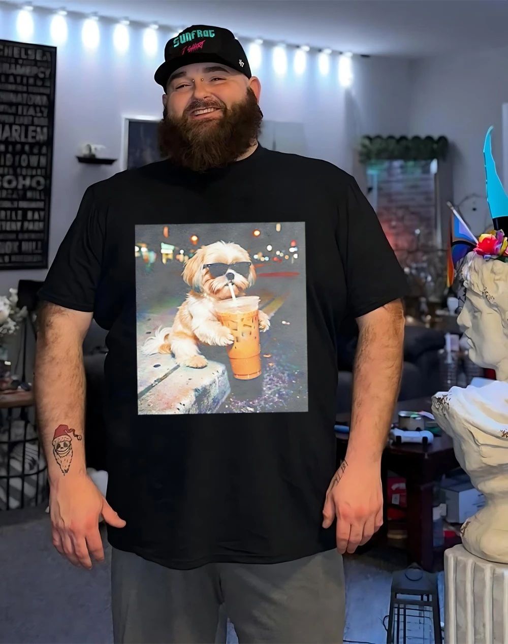 Shih Tzu Drinking Iced Coffee shirt