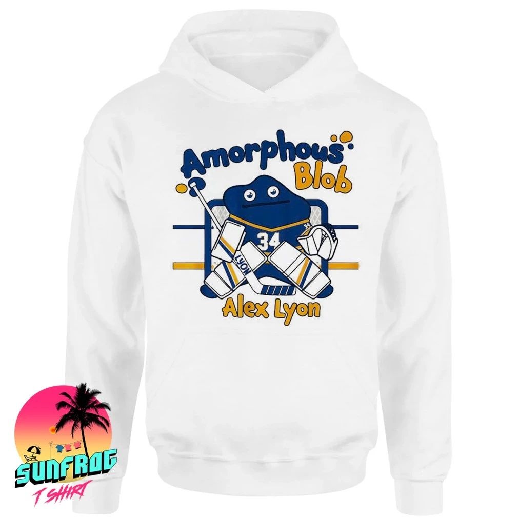 Alex Lyon Amorphous Blob Buffalo Sabres front and back shirt