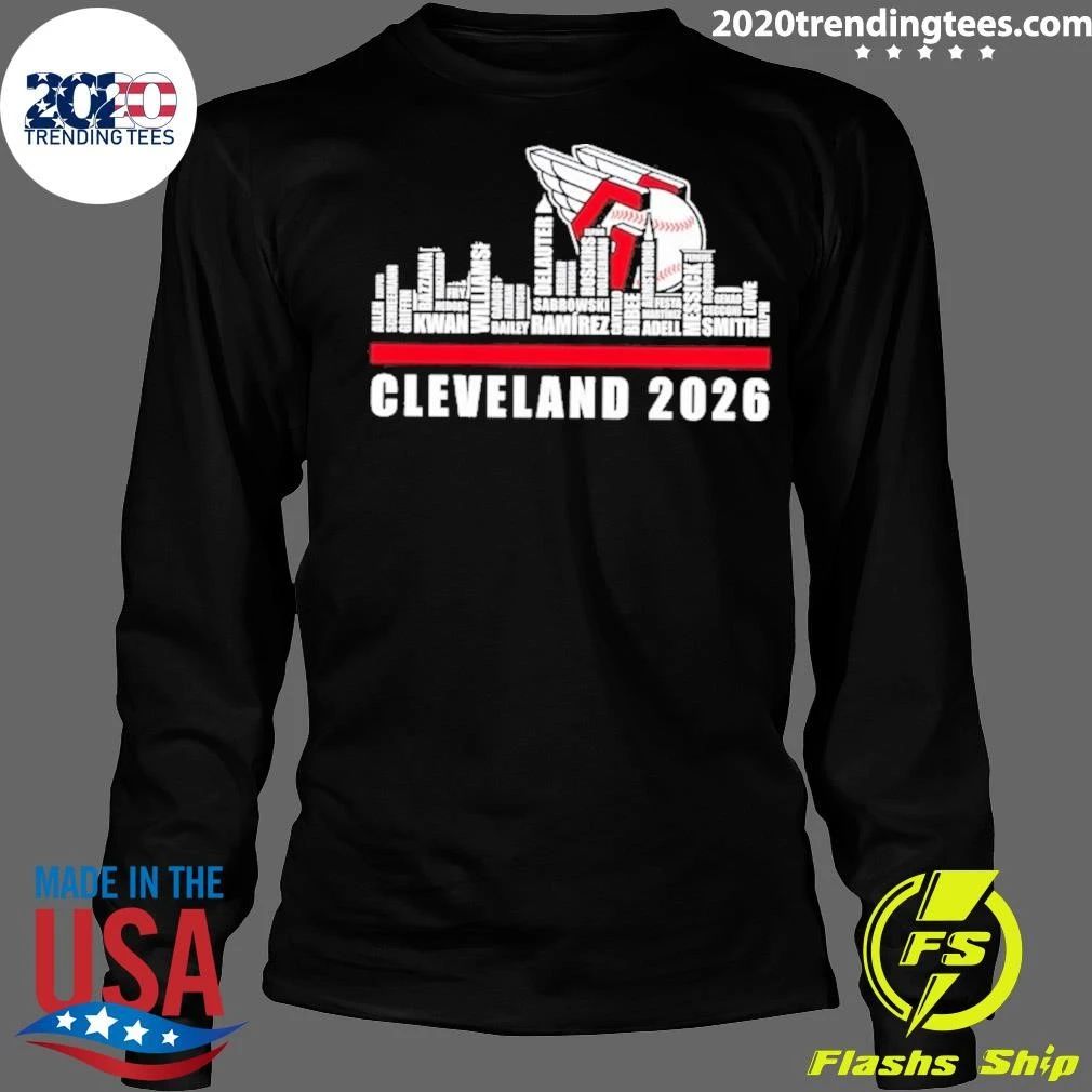 Cleveland Guardians 2026 Baseball Players Name Skyline Shirt