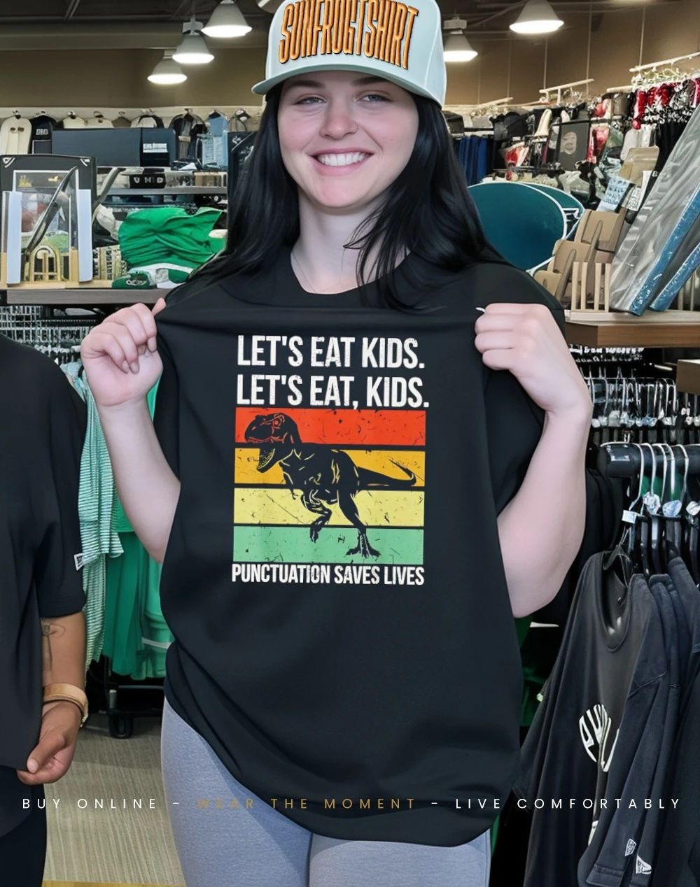 Let’s eat kids punctuation saves lives shirt