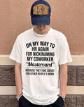 On my way to hr again for nicknaming my coworker mastercard shirt