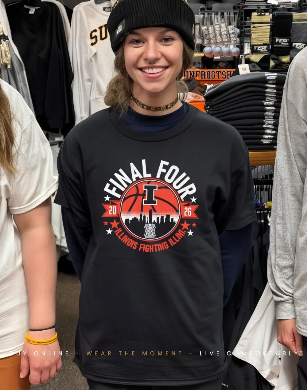 Illinois Fighting Illini MBB 2026 Final Four city skyline shirt