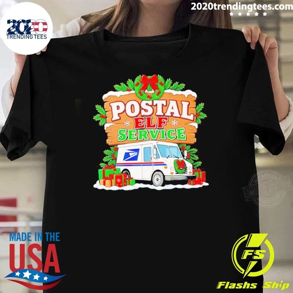 Usps Christmas Trees Postal Elf Service Shirt
