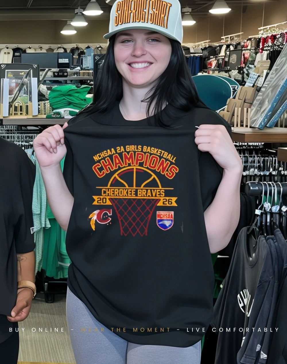 Cherokee Braves NCHSAA 2A Girls Basketball Champions 2026 logo shirt