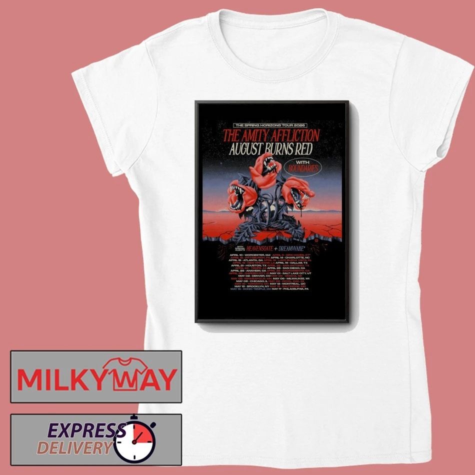 The Amity Affliction And August Burns Red North America Tour 2026 Poster shirt