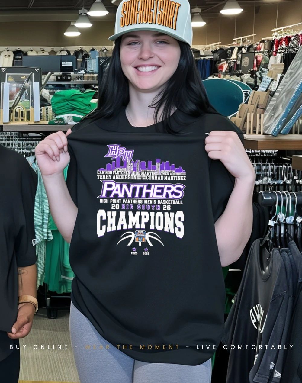 High Point Panthers Big South Champions 2026 player names city skyline shirt