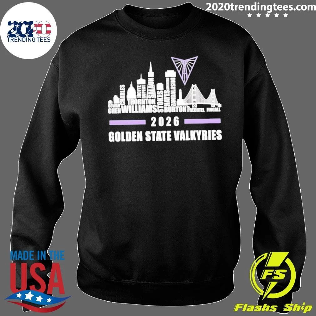 Premium Golden State Valkyries 2026 Skyline Roster T-Shirt