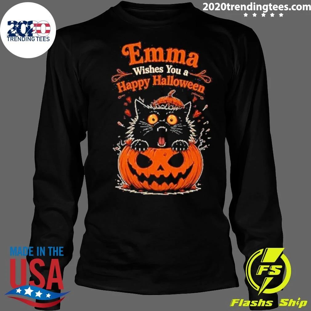 Emma Wishes You a Happy Halloween Black Cat Shirt