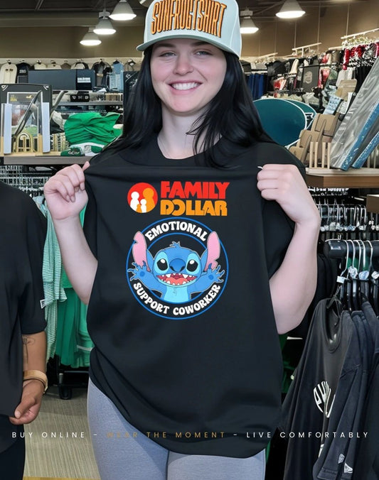 Family Dollar emotional support coworker Bluey shirt